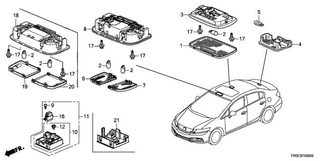 2014 Honda Civic Interior Light Diagram