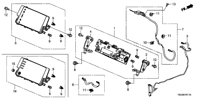 2018 Honda Civic 2 Door SI KA 6MT Audio Unit - GPS Antenna Diagram