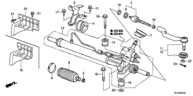 2012 Honda Accord P.S. Gear Box Diagram