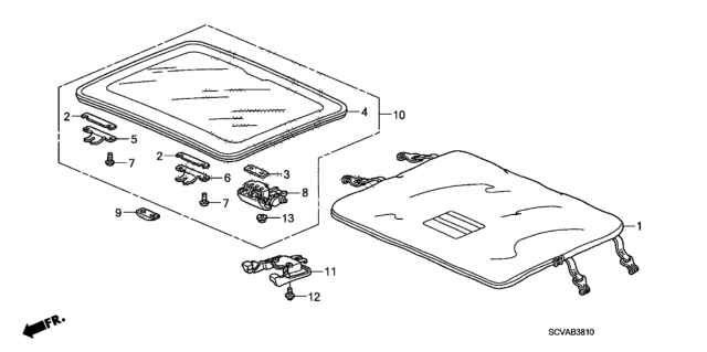 2007 Honda Element Garnish, Roof Hatch Handle *YR233L* (TITANIUM) Diagram for 85900-SCV-A00ZB