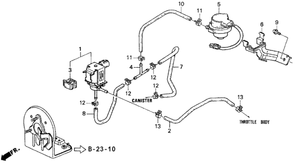1996 Honda Odyssey Switch Assy., Purge Flow (A-37) Diagram for 36381-P1E-A01