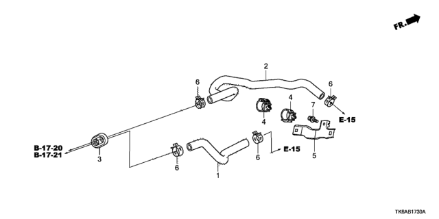 2013 Honda Fit 5 Door FIT (SAYAMA PLANT) KA 5MT Water Hose Diagram