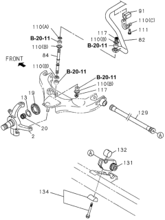 1995 Honda Passport Arm, Passenger Side Height Control Diagram for 8-97116-144-0