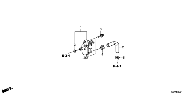 2015 Honda Accord 4 Door TOUR (V6) KA 6AT Purge Control Solenoid Valve (V6) Diagram