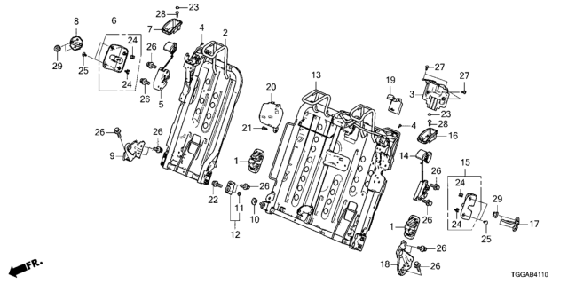 2021 Honda Civic LOCK ASSY., L. RR. SEAT *YR449L* (CASHMERE IVORY) Diagram for 82620-TGG-A31ZD