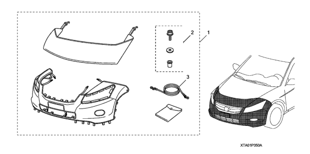 2012 Honda Accord 4 Door SE KA 5AT Full Nose Mask Diagram