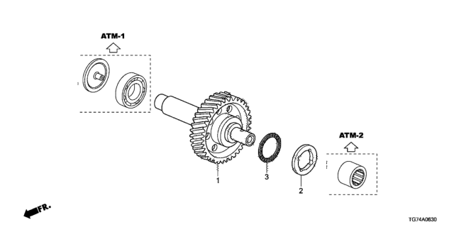 2019 Honda Pilot AT Idle Shaft (6AT) Diagram