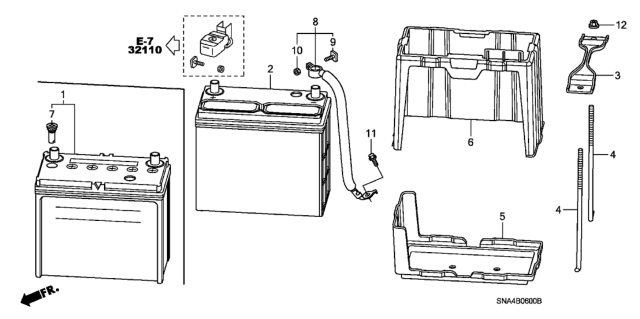 2006 Honda Civic Battery (1.8L) Diagram