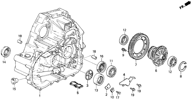 1995 Honda Del Sol Case, Clutch Diagram for 21000-P21-010