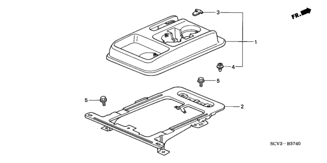 2006 Honda Element Console Assy., Center *NH361L* (CF GRAY) Diagram for 77290-SCV-A01ZB