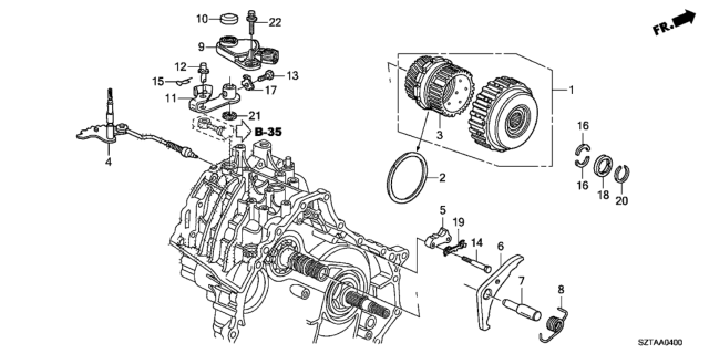 2016 Honda CR-Z AT Starting Clutch Diagram