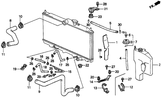 1994 Honda Accord Cushion, Radiator Mounting (Lower) Diagram for 74172-SM4-000