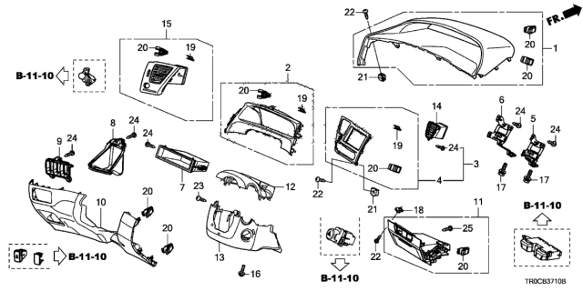 2015 Honda Civic Outlet *NH571L* Diagram for 77610-TR6-C11ZA