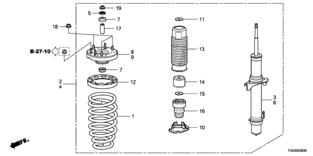 2009 Honda Accord Front Shock Absorber Diagram