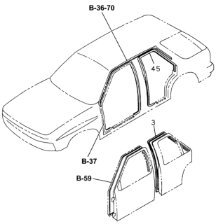 1995 Honda Passport Finisher, L. RR. Door (Gray) Diagram for 8-97150-685-3
