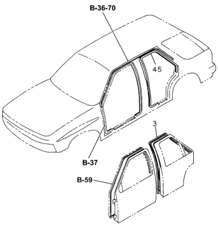 1996 Honda Passport Rear Door Trim Weatherstrip Diagram