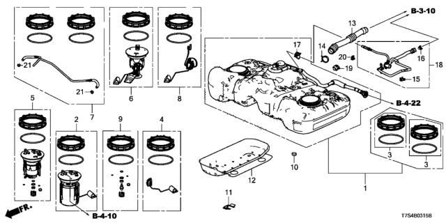 2016 Honda HR-V Fuel Tank (4WD) Diagram