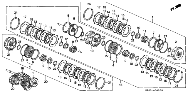 1994 Honda Civic 2 Door EX (ABS) KA 4AT AT Clutch Diagram