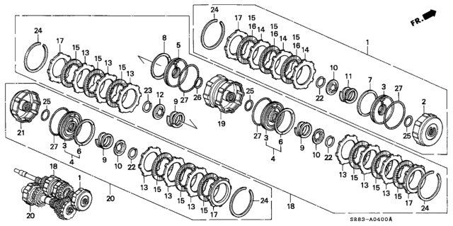 1995 Honda Civic AT Clutch Diagram