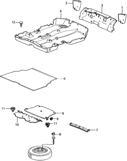 1982 Honda Civic Floor Mat - Insulator Diagram