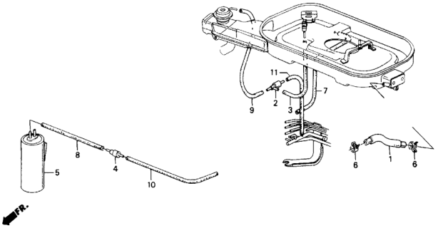 1989 Honda Accord 2 Door DX KA 4AT Air Cleaner Tubing Diagram
