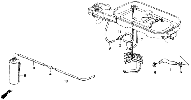 1988 Honda Accord Tube, Breather Diagram for 17135-PH2-000