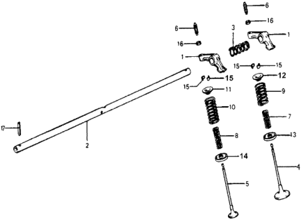 1978 Honda Accord Valve - Rocker Arm Diagram