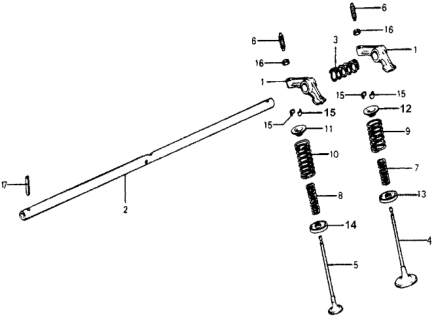 1976 Honda Accord Valve - Rocker Arm Diagram