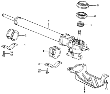 1983 Honda Accord Bracket A, Steering Rack Diagram for 53437-SA5-950