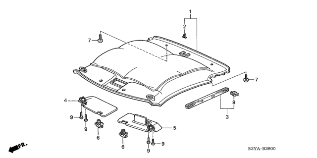 2006 Honda Insight Roof Lining Diagram