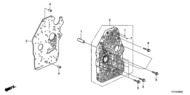 2017 Honda Pilot AT Main Valve Body (6AT) Diagram