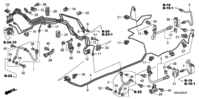 2010 Honda Civic Hose Set, Rear Brake (Drum) Diagram for 01466-SNA-020