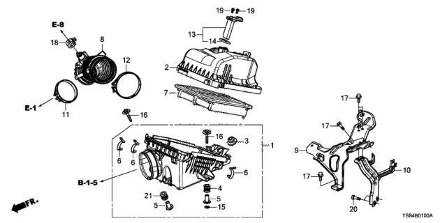 2015 Honda Civic Air Cleaner (1.8L) Diagram