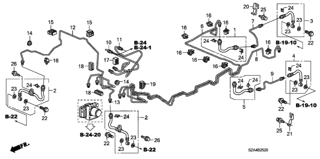 2013 Honda Pilot Brake Lines (VSA) Diagram