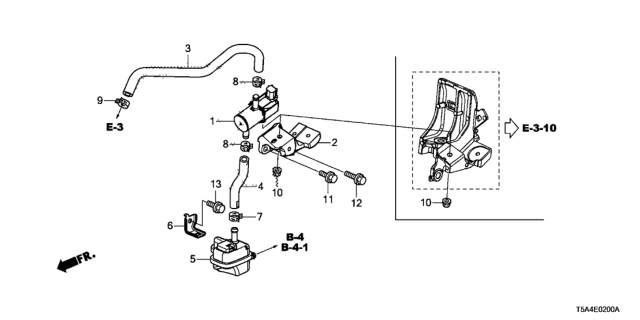 2017 Honda Fit Bracket,Pcs Diagram for 36163-5R1-000