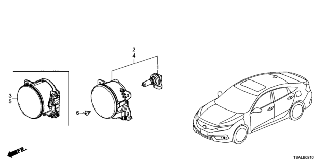 2020 Honda Civic Foglight Diagram