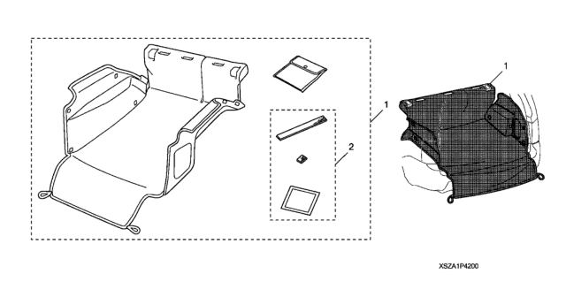 2009 Honda Pilot Cargo Liner Diagram