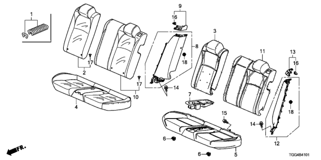 2017 Honda Civic Rear Seat Diagram