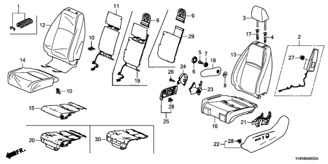 2018 Honda Odyssey Cover, L. Reclining (Inner) *YR507L* (SHADOW BEIGE) Diagram for 81648-TBA-A11ZC