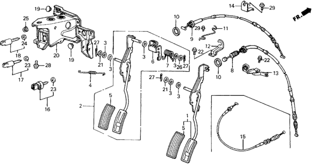 1989 Honda Civic Pedal, Accelerator Diagram for 17800-SH5-A52