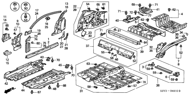 2003 Honda Insight Inner Panel Diagram