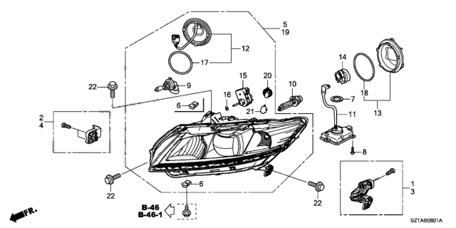 2013 Honda CR-Z Control Unit Diagram for 33119-SZT-G01