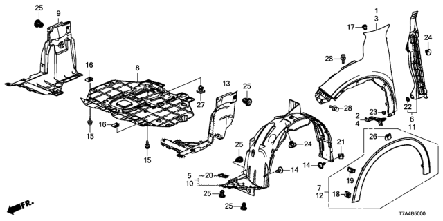 2021 Honda HR-V Front Fenders Diagram