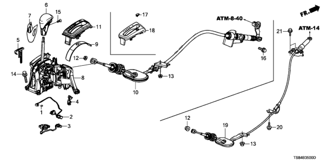 2013 Honda Civic Select Lever Diagram