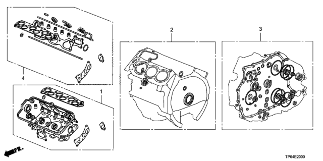 2013 Honda Crosstour 5 Door EXL (4WD) KA 6AT Gasket Kit (V6) Diagram