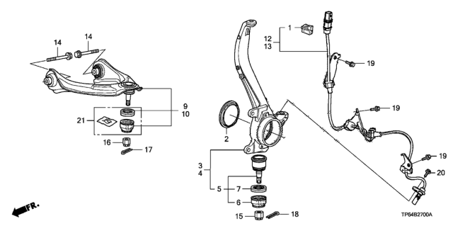 2013 Honda Crosstour Front Knuckle Diagram