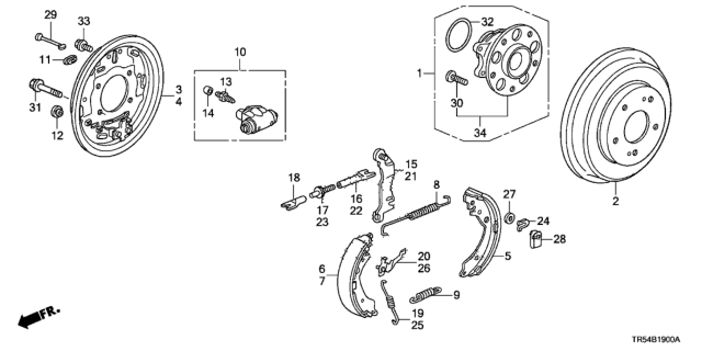 2012 Honda Civic Lever, R. Parking Brake Diagram for 43360-SCC-003