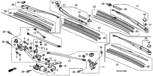 2007 Honda Civic Front Windshield Wiper Diagram