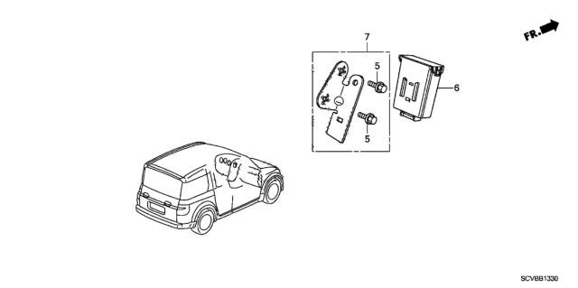 2011 Honda Element Bracket, Tpms Receiver Diagram for 39351-SCV-A01