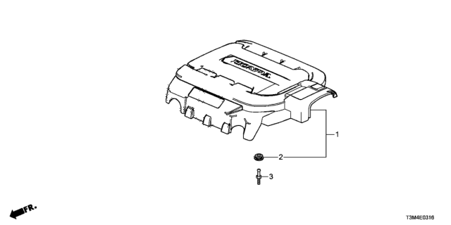 2017 Honda Accord Engine Cover (V6) Diagram